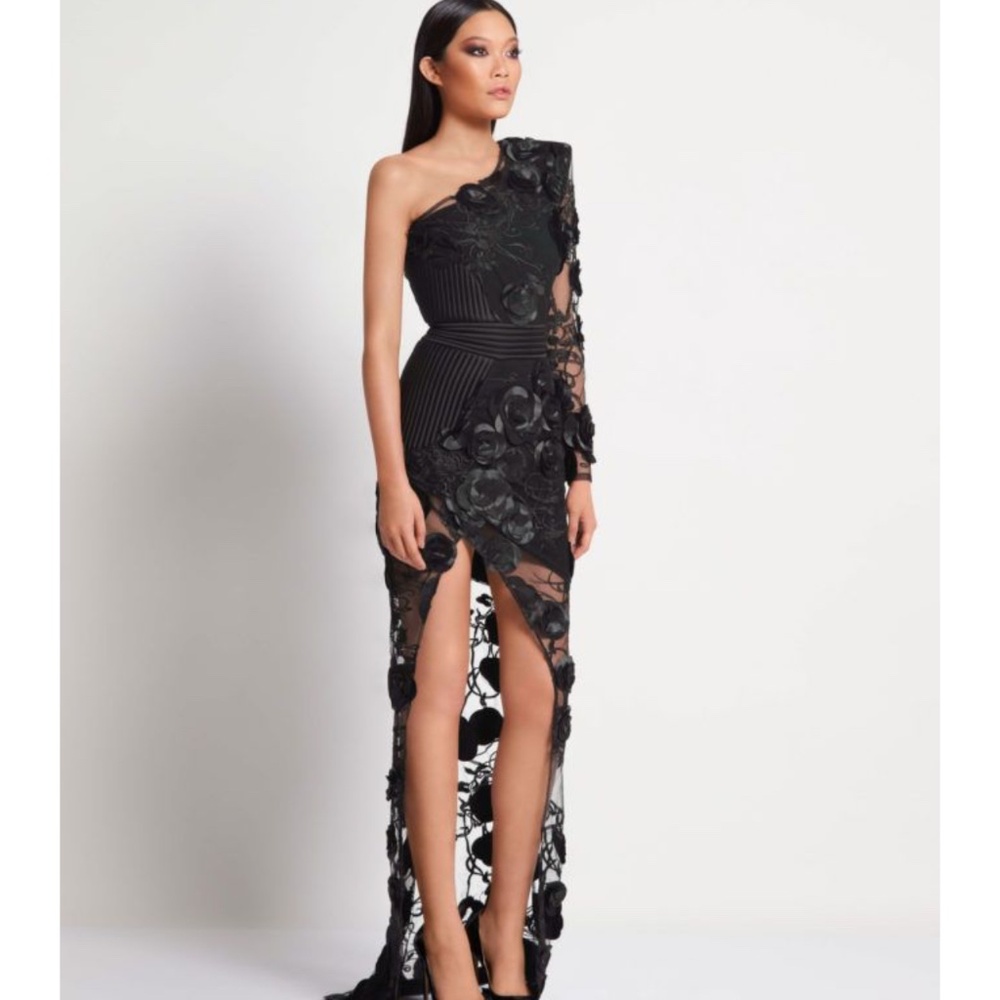 ZHVAGO Gown - Brand New Never Worn, Size US 2,  Color Black